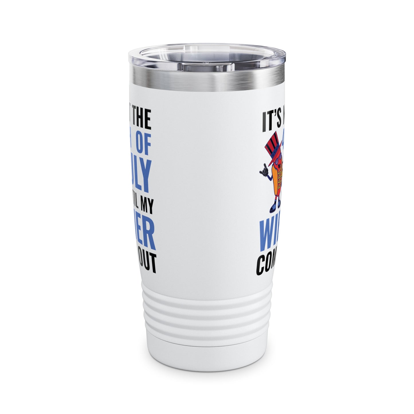 Funny 4th of July Hot Dog Wiener Comes Out Adult Humor Gift Tumbler