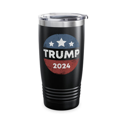 Trump 2024 Retro Campaign Button Re Elect President Trump Tumbler For Men Women Tumbler