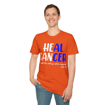 Colon Cancer Faith Bible Verse CRC Awareness Support Heal Family T-Shirt For Men Women