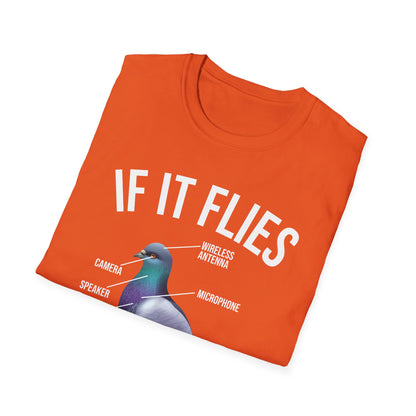 Funny If It Flies It Spies Pigeon Anatomy Bird aren't Real T-Shirt Men Women