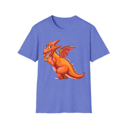 Funny Dragon Eating Pizza Dragon Foodie Food Lovers T-Shirt Men Women