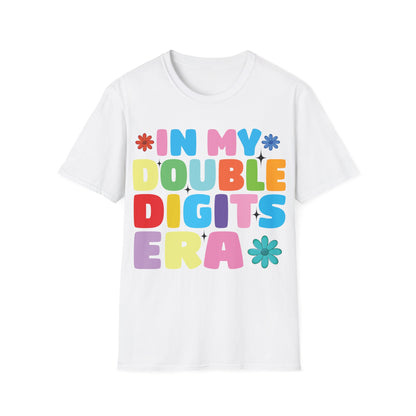 Funny In My Double Digits Era Retro 10 Year Old 10th Birthday Girl T-Shirt For Men Women Kids T-Shirt