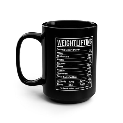 Funny Weightlifting Nutrition Facts Bodybuilding Coffee Mug Men Women