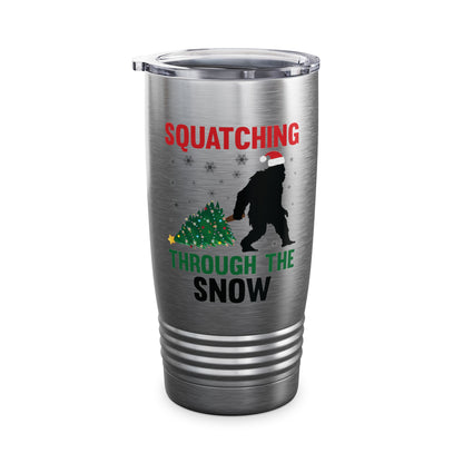 Squatching Through The Snow Funny Bigfoot Christmas Sasquatch Tumbler