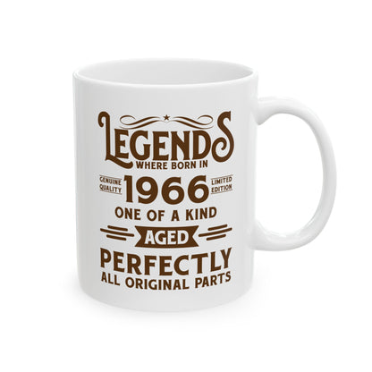60th Birthday Mug 60 Years Old Vintage Legends Funny Born In 1966 Coffee Mug For Men Women
