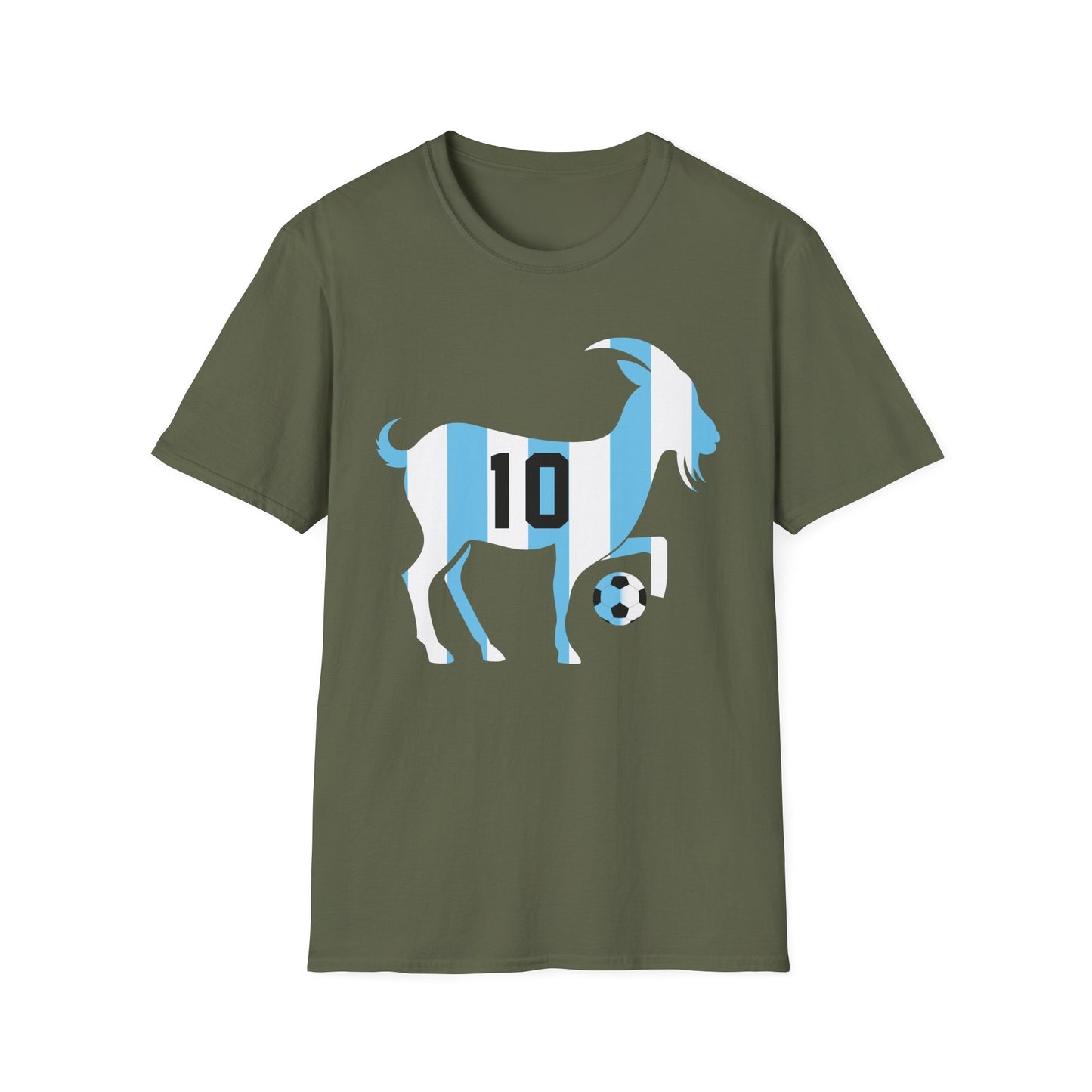 GOAT 10 Shirt for Men Women Kids  Goat Playing Football Funny Soccer T-Shirt