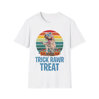 Funny Trick Rawr Treat Halloween Costume Pumpkin Dinosaur Candy T-Rex Lovers T-Shirt Men Women