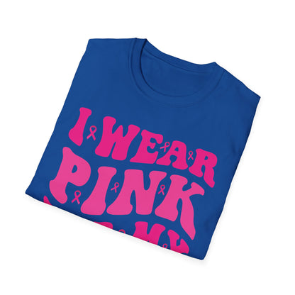 I Wear Pink For My Mama Ribbon Breast Cancer Support Squads T-Shirt For Men Women