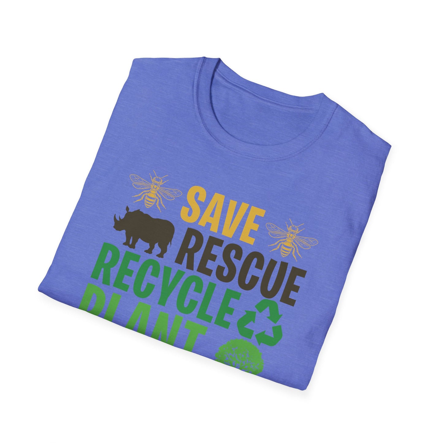 Save Bees Rescue Animals Recycle Plastic Care Earth Day T-Shirt