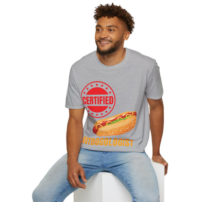 Certified Hotdogologist Hotdog Cool Sausage Hot Dog Lover T-Shirt For Men Women T-Shirt