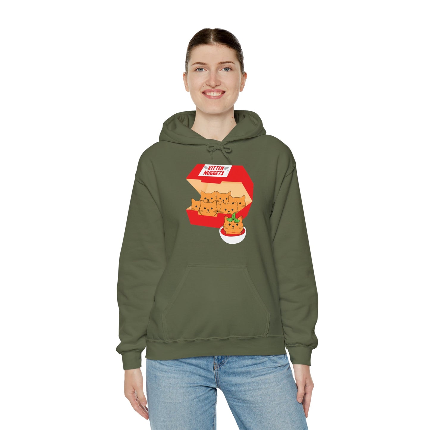 Funny Kitten Nuggets Food Pun Cat Lover Gift Chicken Nuggets Hoodie For Men Women Hoodie