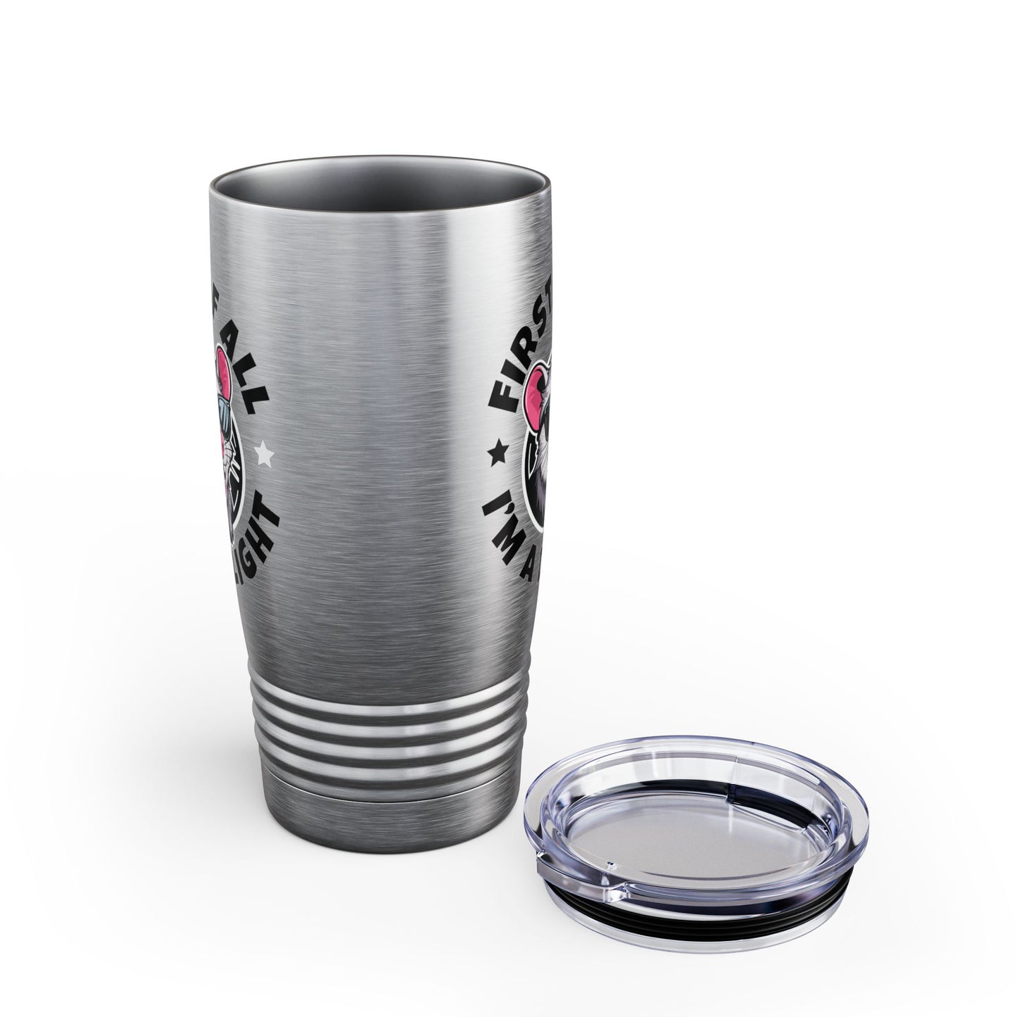 Funny First Of All I'm A Delight Sarcastic Angry Opossum Possum Tumbler For Men Women Tumbler