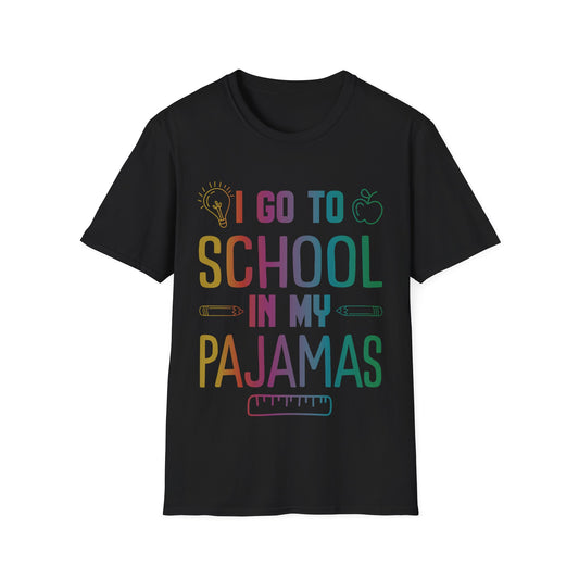 Funny I Go to School in My Pajamas Home School and Online Virtual T-Shirt