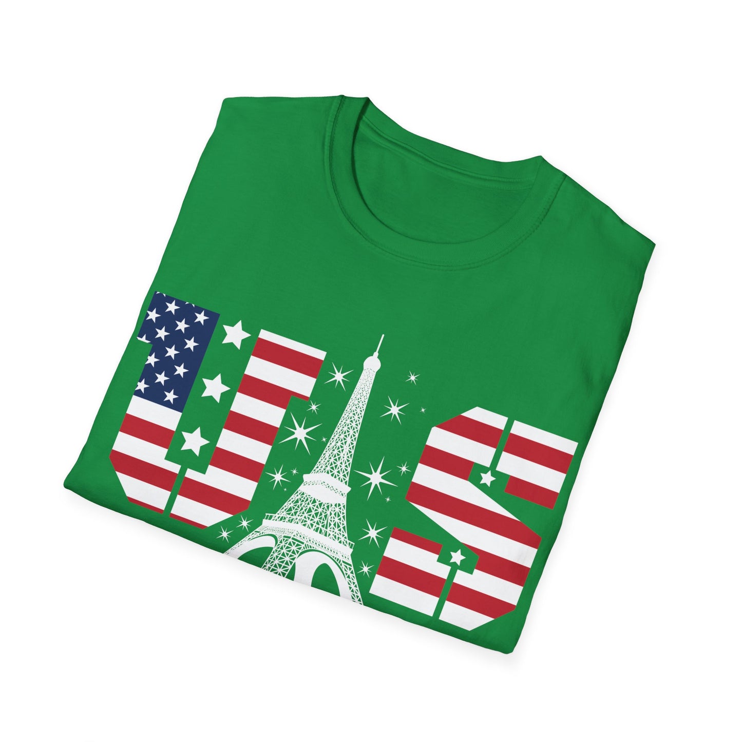 USA Eiffel Tower 2024 Summer Sports Patriotic Supporter T-Shirt For Men Women T-Shirt