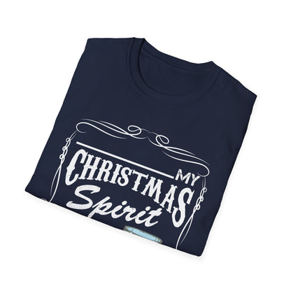 Funny Whiskey Is My Christmas Spirit Xmas Drinking Vintage T-Shirt