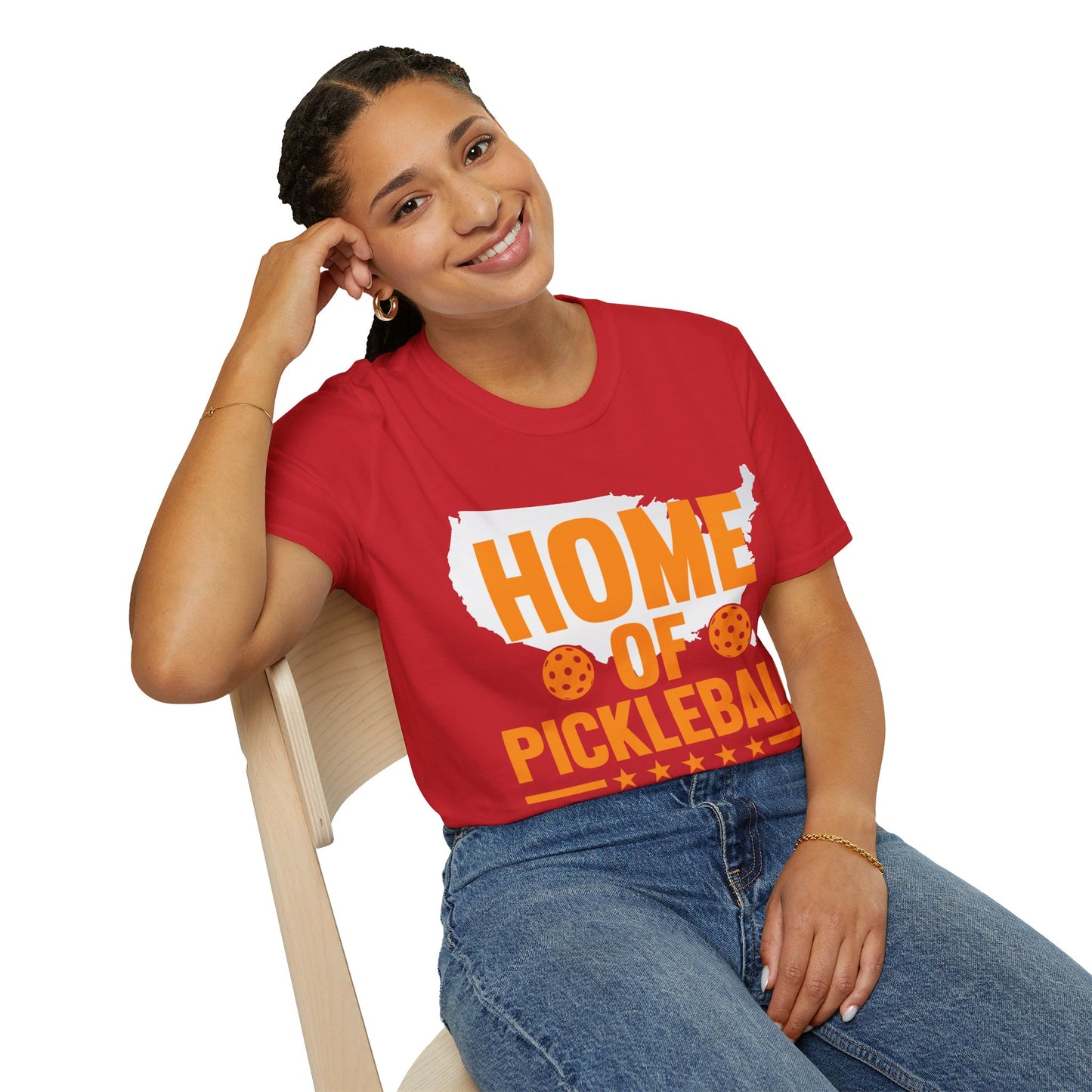 Home of Pickleball USA Map America T-Shirt For Men Women Kids