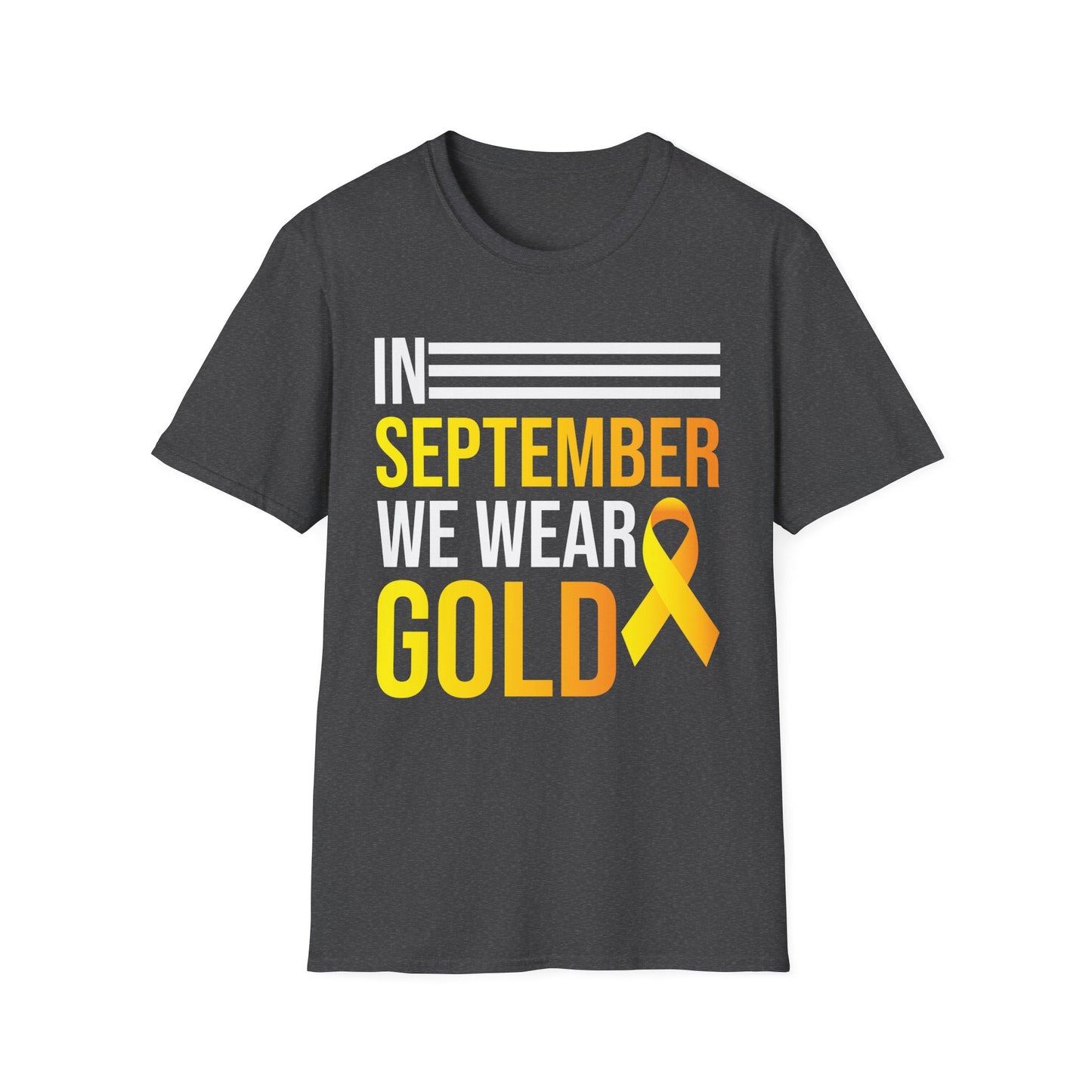 In September We Wear Gold Childhood Cancer Awareness Shirt for Men Women T-Shirt