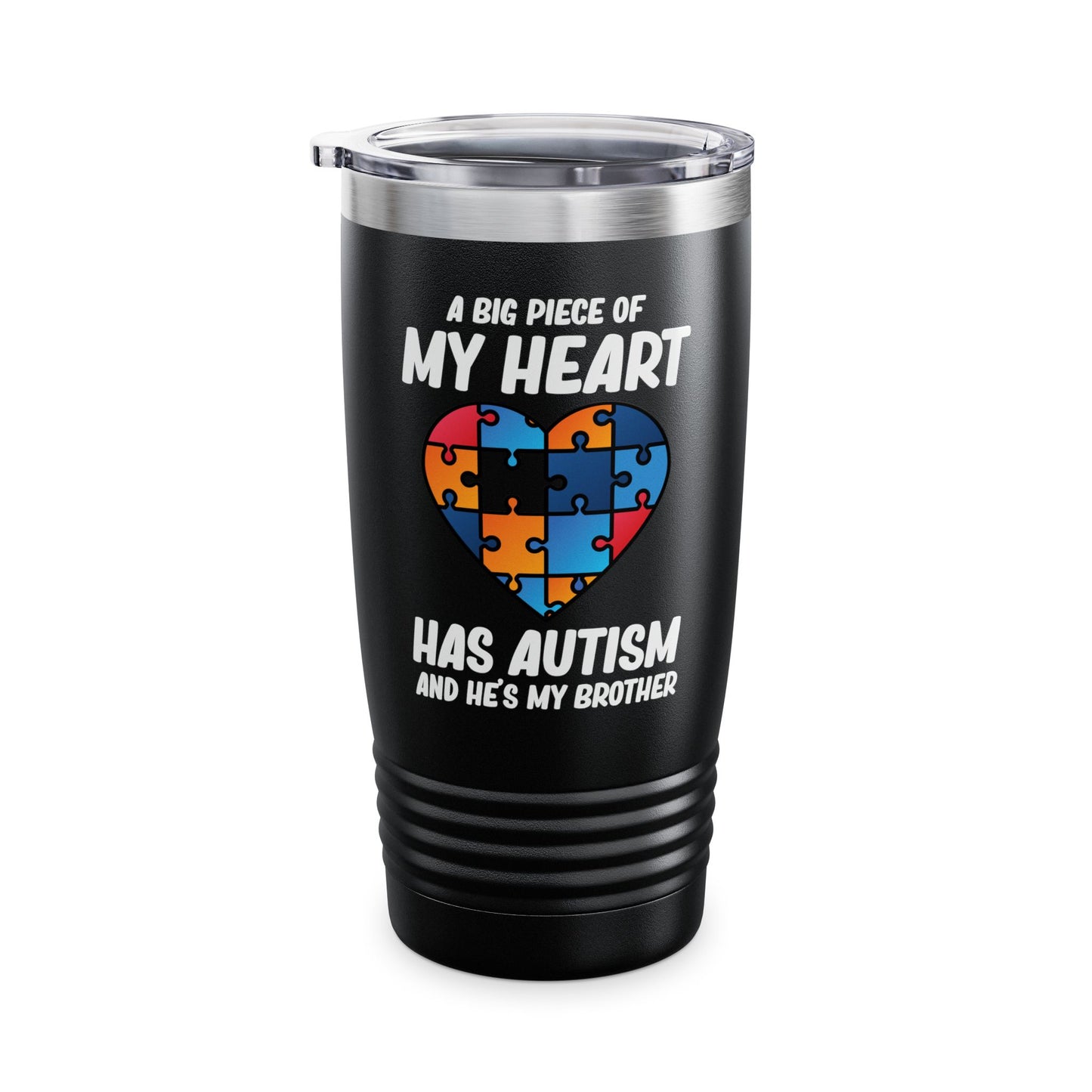 Big Peice Of My Heart Autism Awareness Sister Brother Autistic Kids Awareness Tumbler