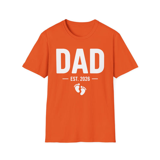 Funny Dad Est 2026 To Be Gifts First Time Dad New Daddy T-Shirt For Men