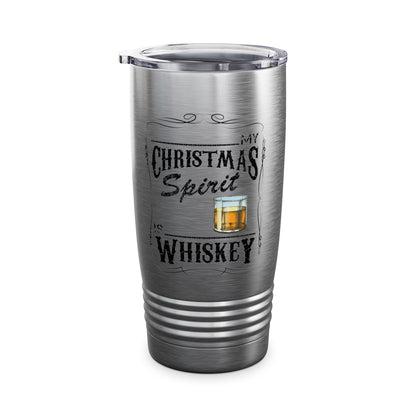 Funny Whiskey Is My Christmas Spirit Xmas Drinking Vintage Tumbler