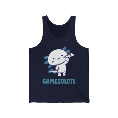 Funny Gamesolotl Gamer Axolotl Fish Playing Video Games Lizard Gaming Tank Top Men Women