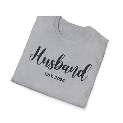 Husband Est 2026 Married Hubby Wife Honeymoon Couple Wedding T-Shirt