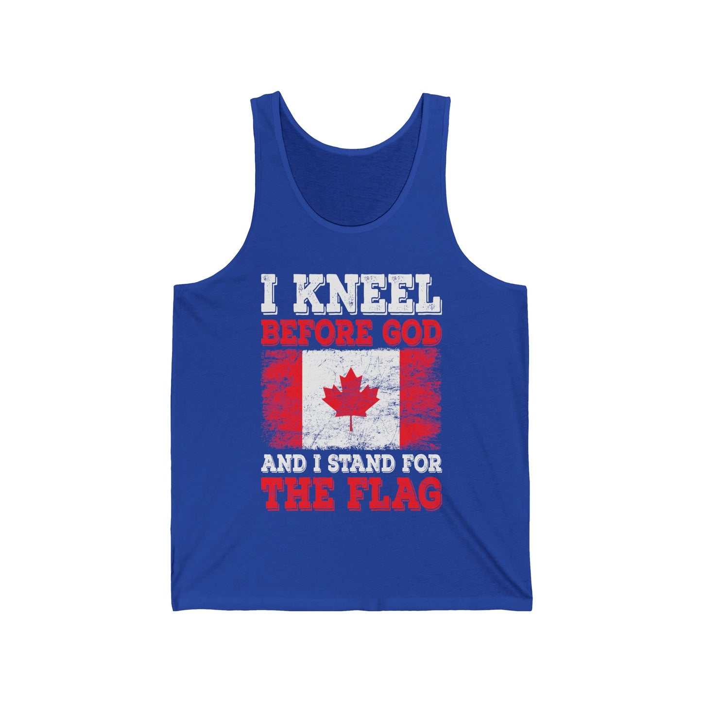 I Kneel Before God And I Stand For The Flag Canada Canadian Flag Tank Top