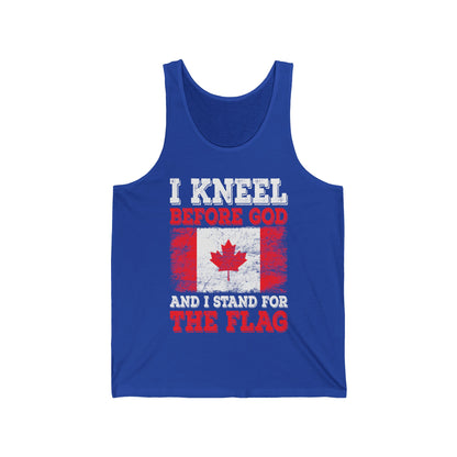 I Kneel Before God And I Stand For The Flag Canada Canadian Flag Tank Top