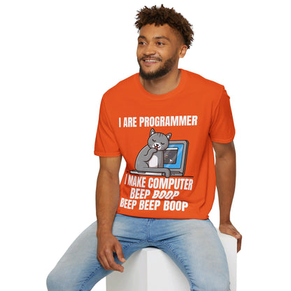 Funny I Are Programmer I Make Computer Beep Boop Cute Cat T-Shirt For Men Women T-Shirt