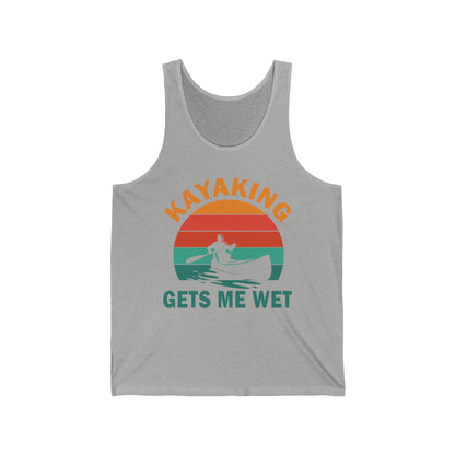 Funny Kayaking Gets Me Wet Paddling Boating Vintage Kayaker Tank Top