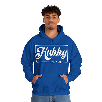 Hubby Est 2024 Just Married Honeymoon Wedding Couples Hoodie For Men Hoodie