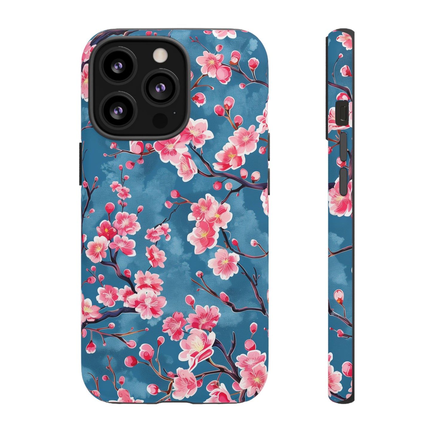 Sakura Blossoms Vibrant Colored iPhone 13 14 15 16 Pro Max Plus Case Wireless Charging Compatible Tough Cases Protection, Magnetic Phone Case for iPhone Classic Series