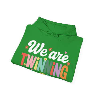 We're Twinning With My Bestie Twin Day Spirit Week Retro 70s Hoodie For Men Women