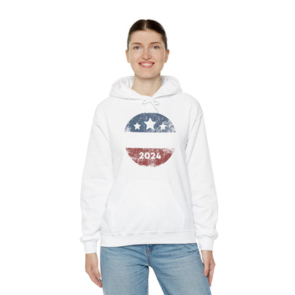 Trump 2024 Retro Campaign Button Re Elect President Trump Hoodie For Men Women Hoodie