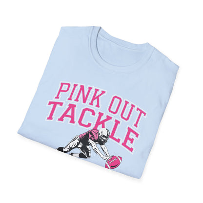 Funny Pink Out Tackle Breast Cancer Awareness American Football T-Shirt For Men Women