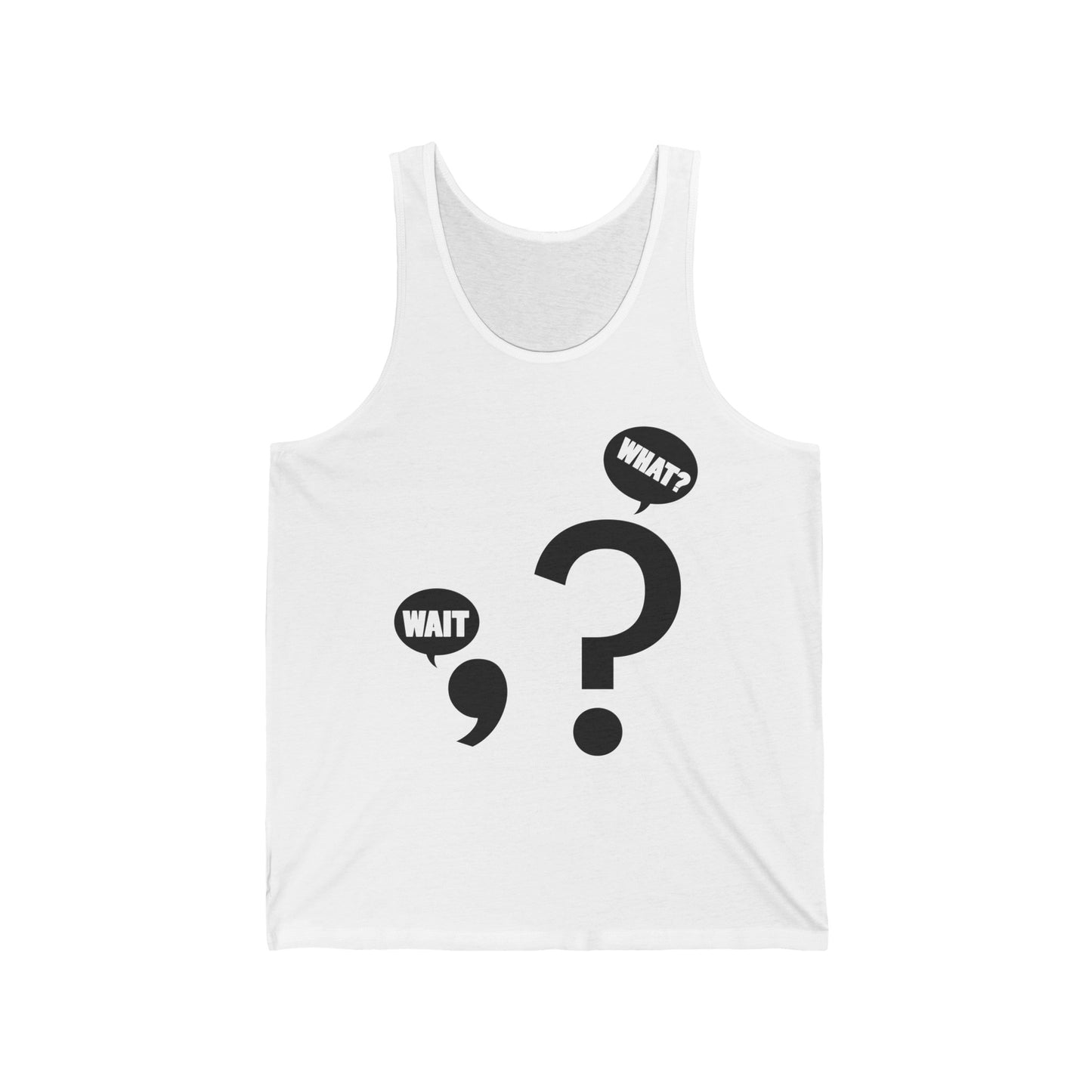 Funny Wait. What Grammar Pun Punctuation Joke English Teacher Tank Top For Men Women Tank Top