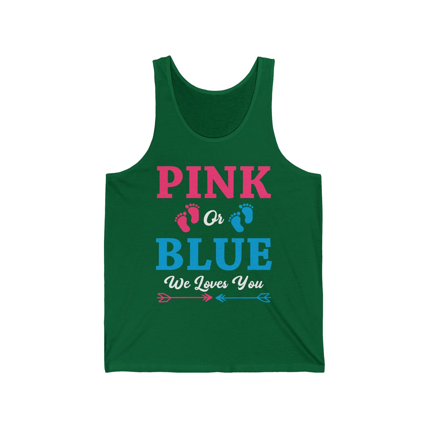 Pink Or Blue We Loves You Baby Gender Reveal Party Shower Tank Tops