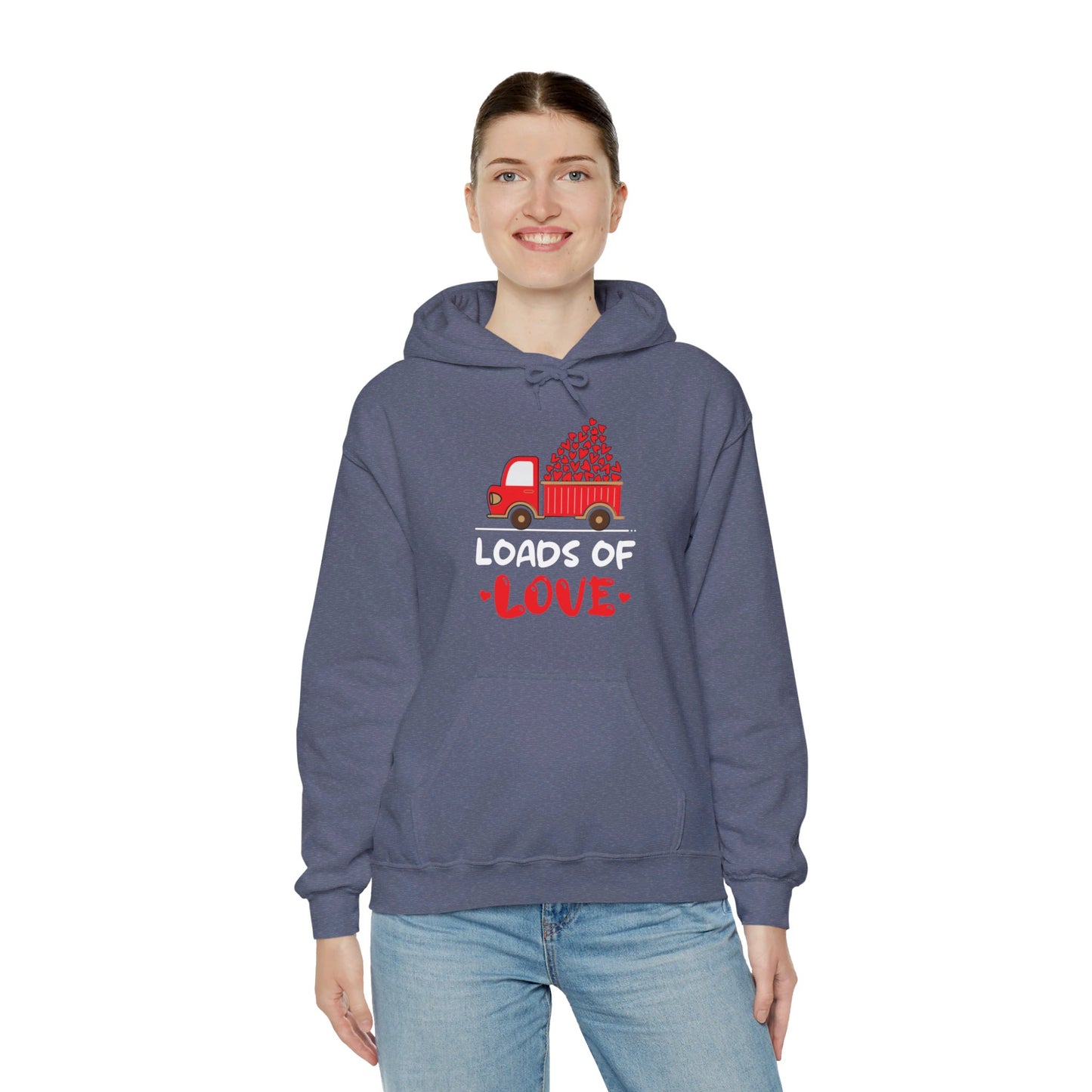 Funny Loads of Love Tractor Cute Valentines Day Truck Hoodie