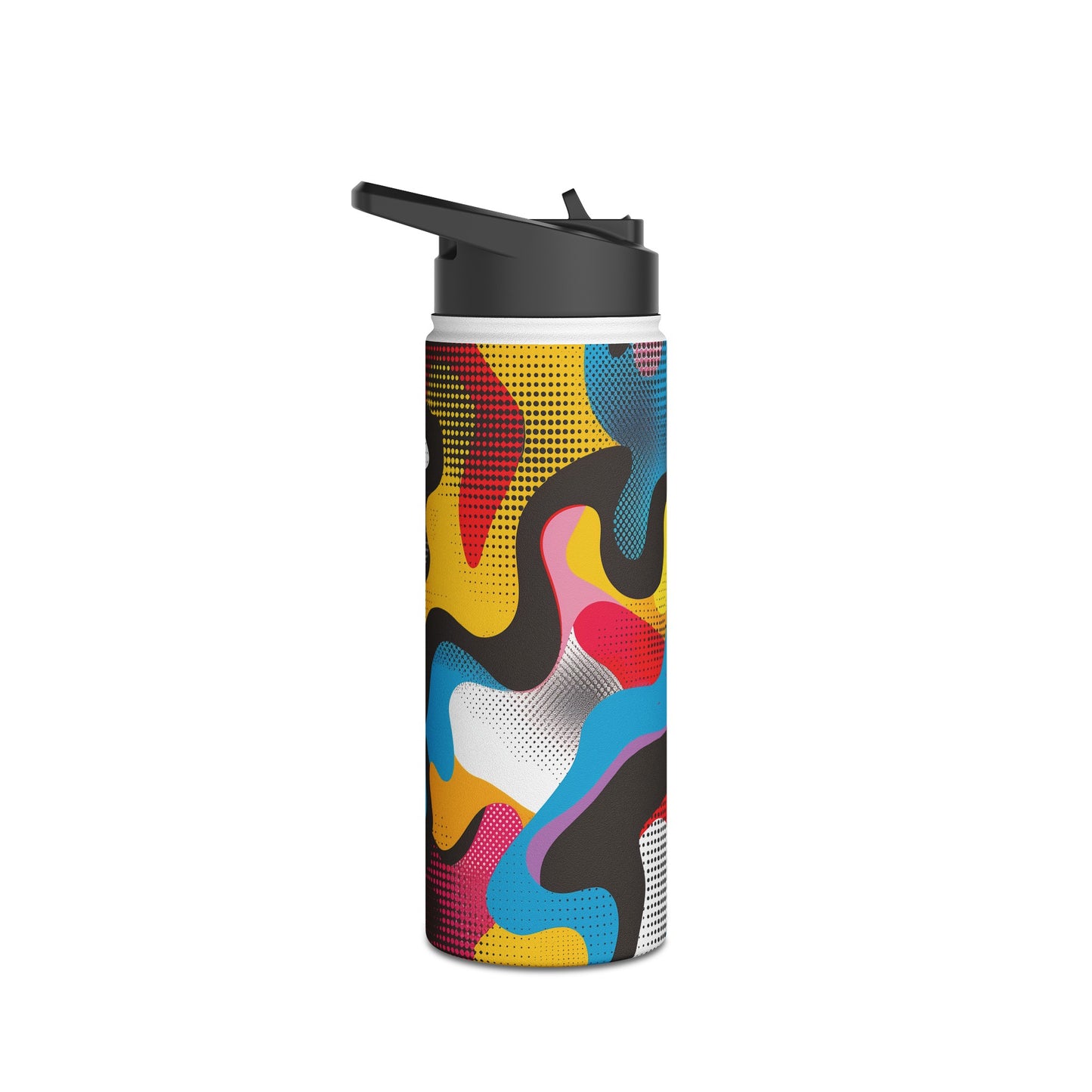 Pop Art Punch Pattern Stainless Steel Water Bottle with Twist-on Lid and Double-Wall Vacuum Insulation