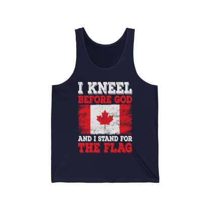 I Kneel Before God And I Stand For The Flag Canada Canadian Flag Tank Top