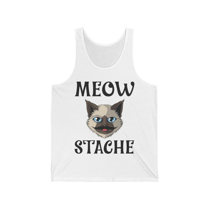 Meowstache Cat Mustache Moustache Beard Bearded Kitten Lovers Tank Top For Men Women Tank Top