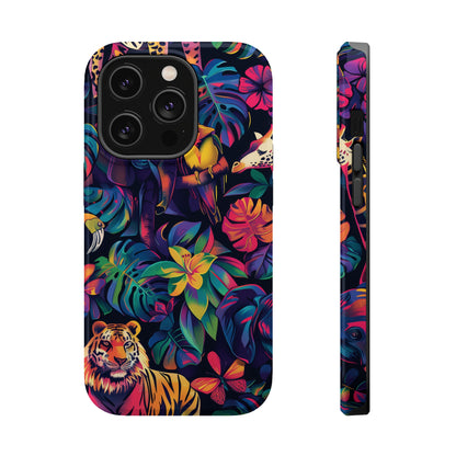 Animal Collage Vibrant Pattern iPhone 13 14 15 Pro Max Plus Case Compatible with MagSafe Tough Cases Protection, Magnetic Phone Case for iPhone  Classic Series