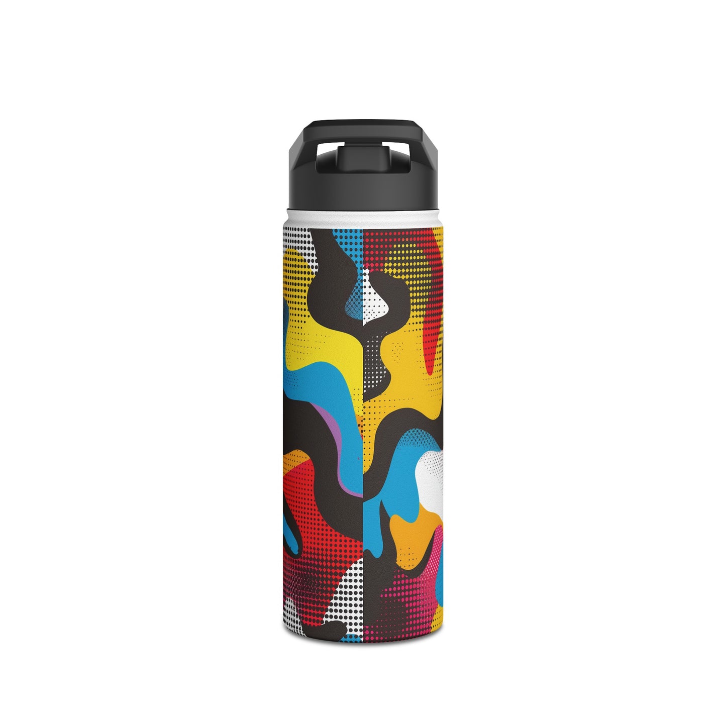 Pop Art Punch Pattern Stainless Steel Water Bottle with Twist-on Lid and Double-Wall Vacuum Insulation