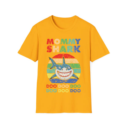 Funny Mommy Shark Vintage Doo Doo Doo Mothers Day Birthday Gift Tee T-Shirt Women