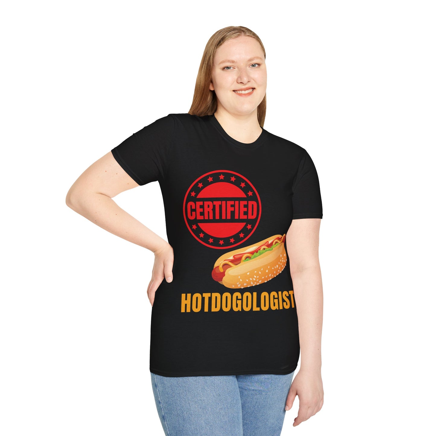 Certified Hotdogologist Hotdog Cool Sausage Hot Dog Lover T-Shirt For Men Women T-Shirt