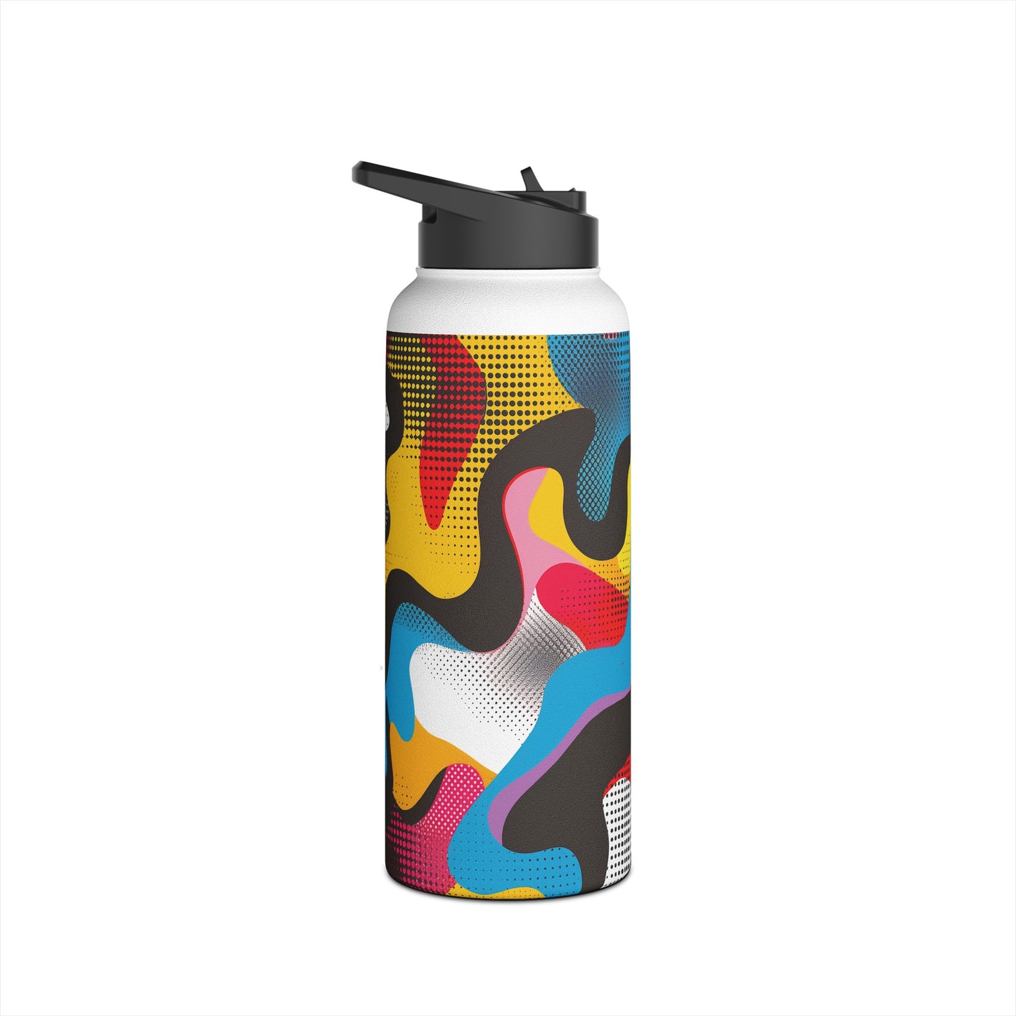 Pop Art Punch Pattern Stainless Steel Water Bottle with Twist-on Lid and Double-Wall Vacuum Insulation