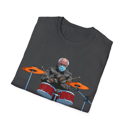 Bernie Sanders Drummer Inauguration Mittens Meme Sitting Drums T-Shirt