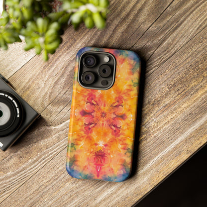 Tie-Dye Dream Pattern iPhone 13 14 15 16 Pro Max Plus Case Wireless Charging Compatible Tough Cases Protection, Magnetic Phone Case for iPhone Classic Series