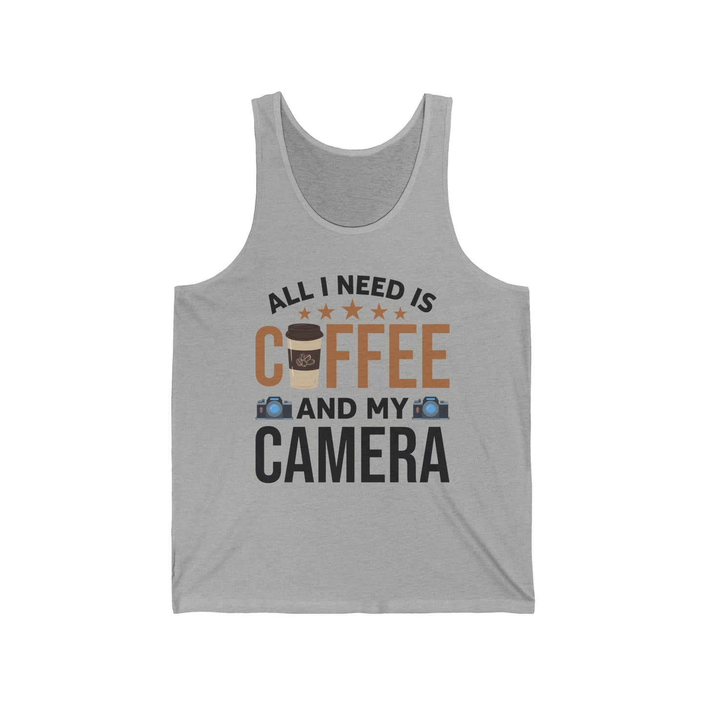 Photography Coffee Tank Top All I Need is Coffee and My Camera Photographer Caffeine Lovers Tank Top For Men Women Travelers