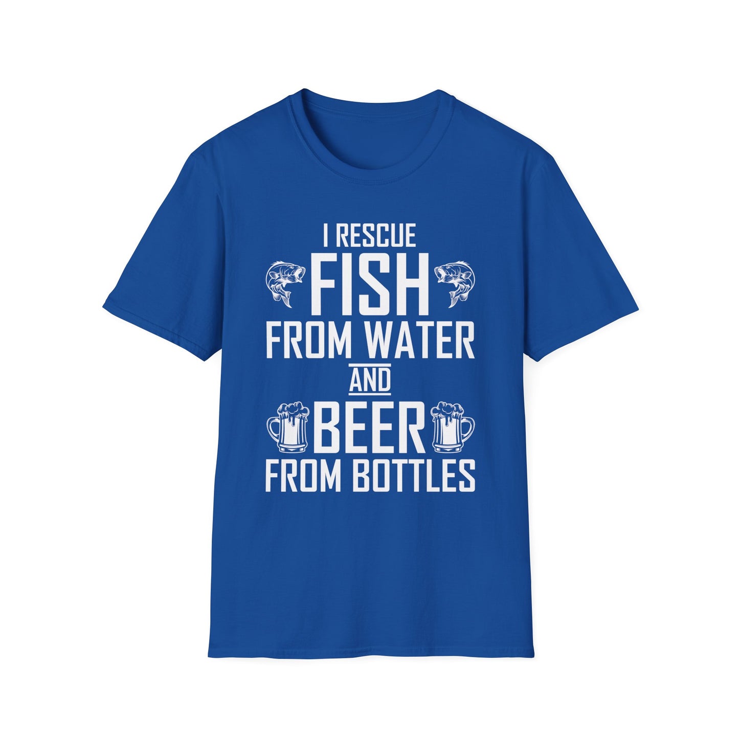 I Rescue Fish from Water and Beer from Bottles Fishing Weekend Fisherman T-Shirt